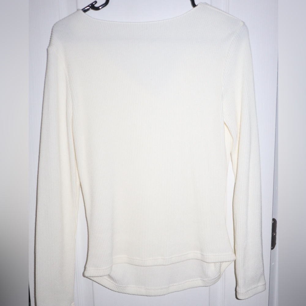 OGL Cream Ribbed Knit Top - Picture 3 of 4